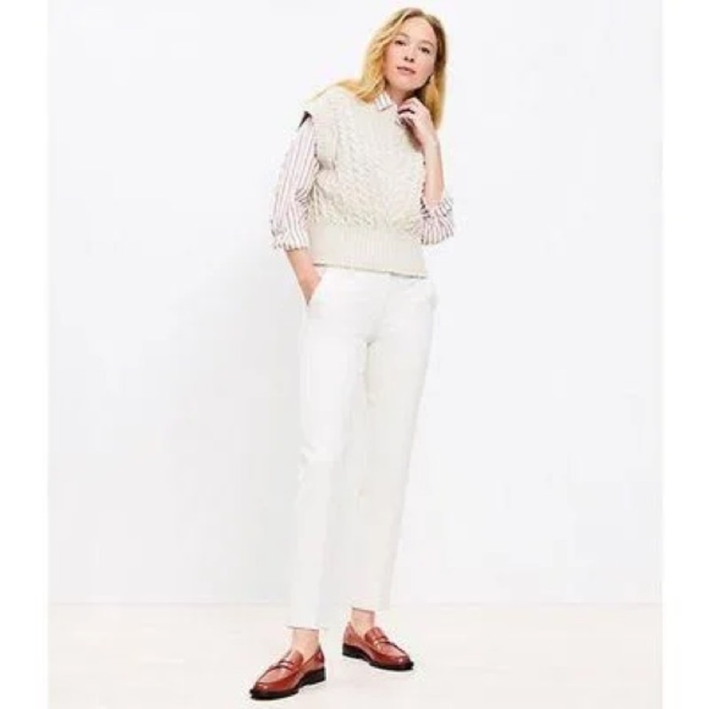 LOFT Riviera Slim Pants in white/cream - Size 8 BRAND NEW WITH TAGS
